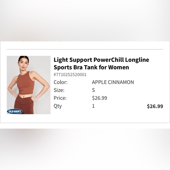 Old Navy Sports Bra Tank - Picture 1 of 2